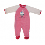 Pyjama velours Absorba Lapin Chou Rose