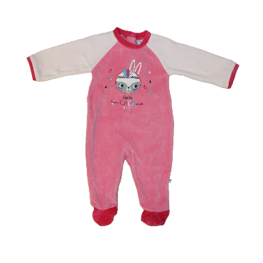 Pyjama velours Absorba Lapin Chou Rose