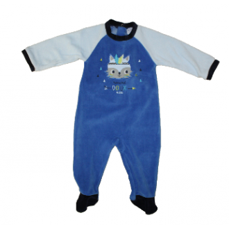 Pyjama velours Absorba Renard Doux Bleu