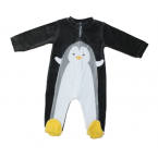 Pyjama velours Absorba Pingouin Gris