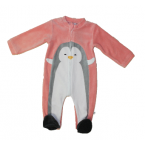 Pyjama velours Absorba Pingouin Rose