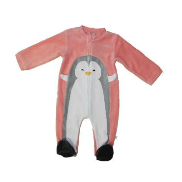 Pyjama velours Absorba Pingouin Rose
