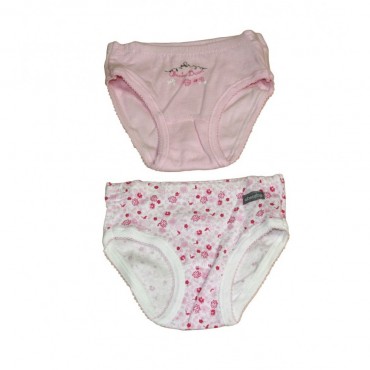 Culotte fille rose 100% coton 2/3 ans TEX : le lot de 4 culottes à