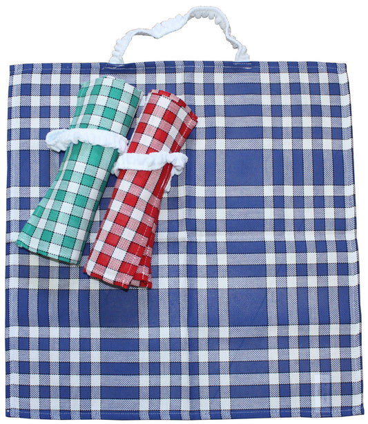 Serviette carreaux normands élastique 57 x 57 cm